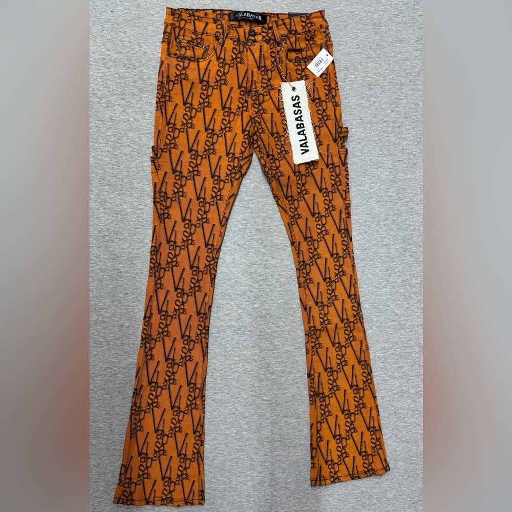 Valabasas V-Scrawl Stacked Flare Jeans
